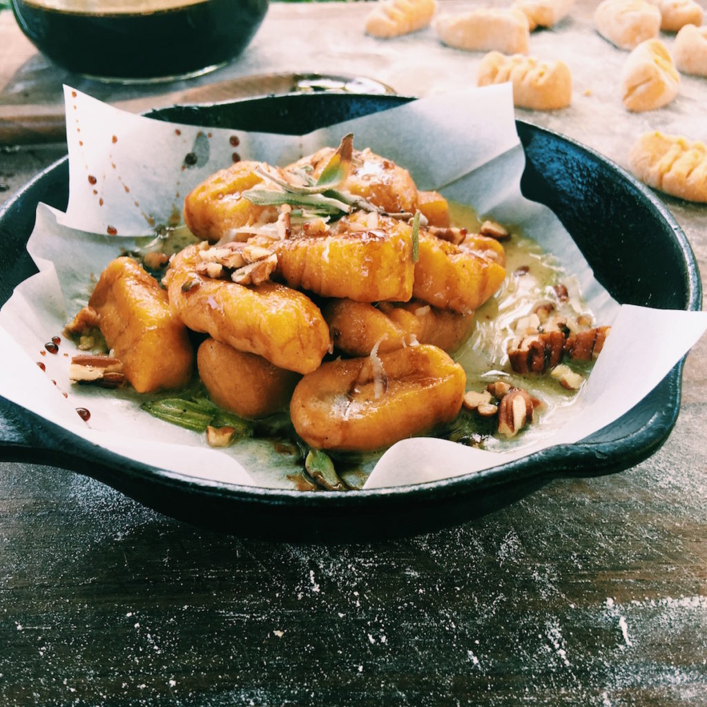 pumpkin gnocchi with creamy sage butter + pomegranate molasses | DisplacedHousewife