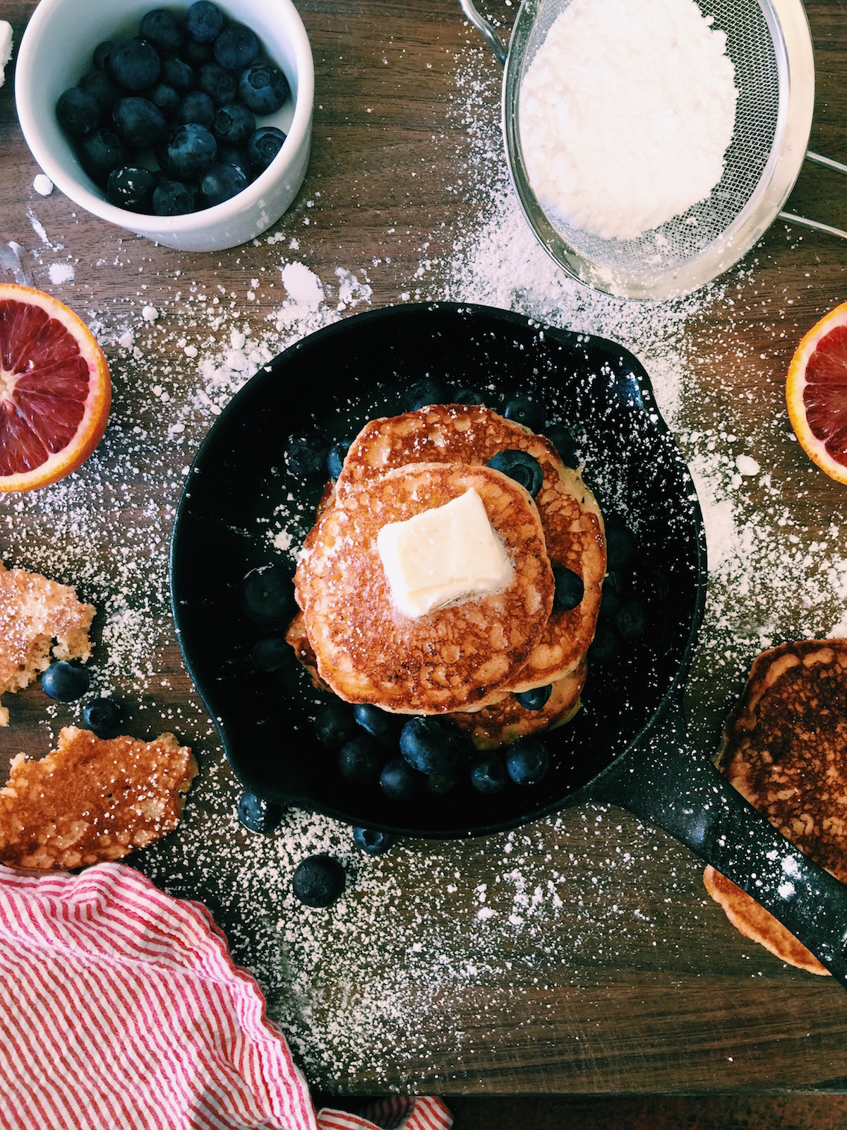 fluffy whole-wheat buttermilk pancakes | Recipe via DisplacedHousewife