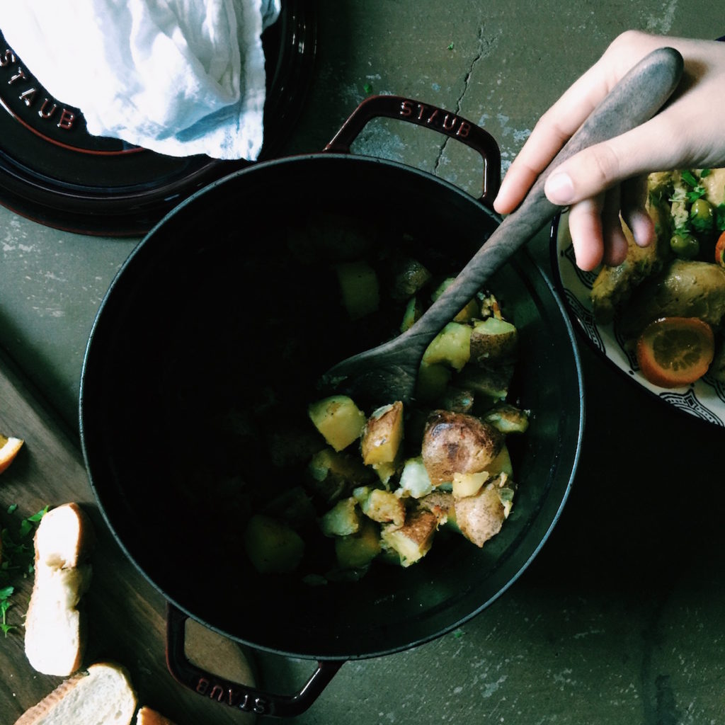 Preparing potatoes | Recipe via DisplacedHousewife