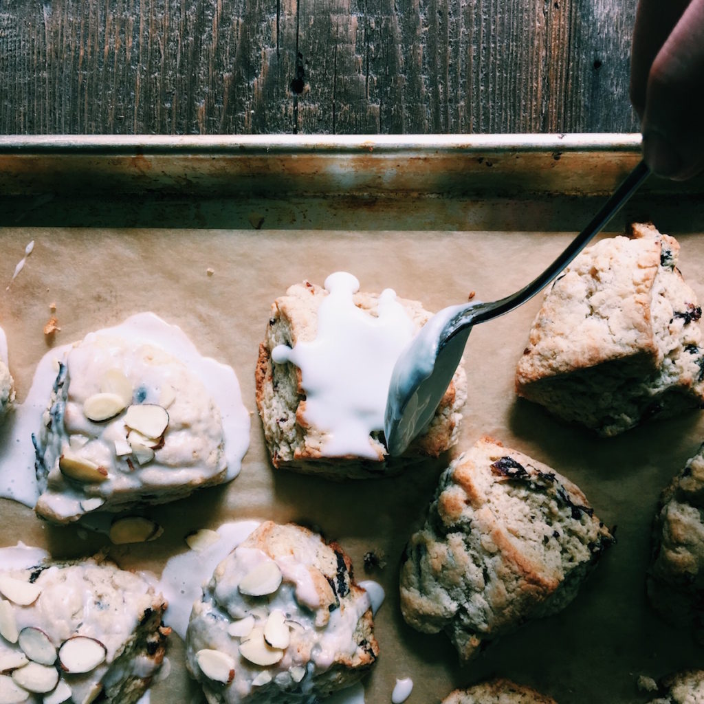 cherry almond scones | recipe via DisplacedHousewife | lots of photos + scone-making tips