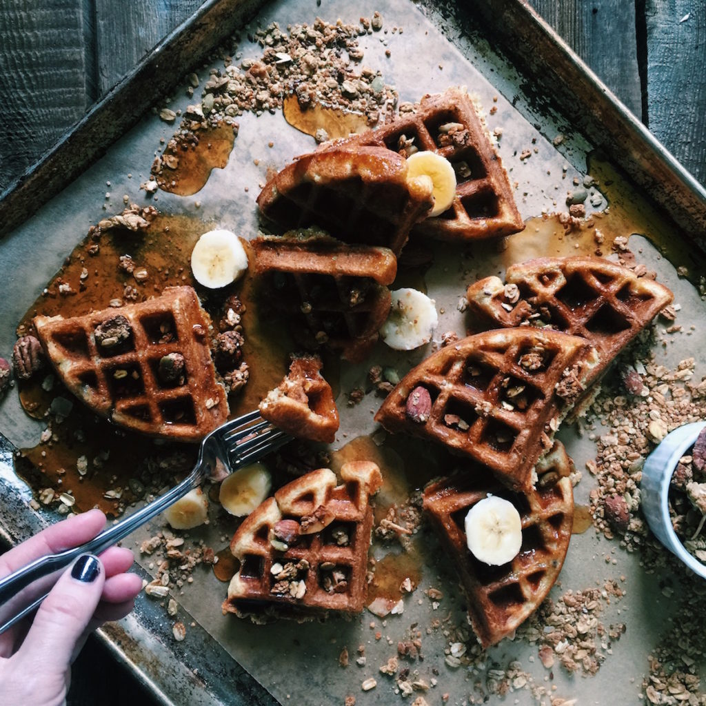chai granola waffles | Recipe via DisplacedHousewife