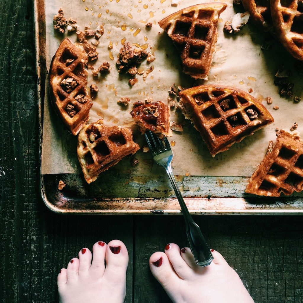 chai granola waffles | Recipe via DisplacedHousewife