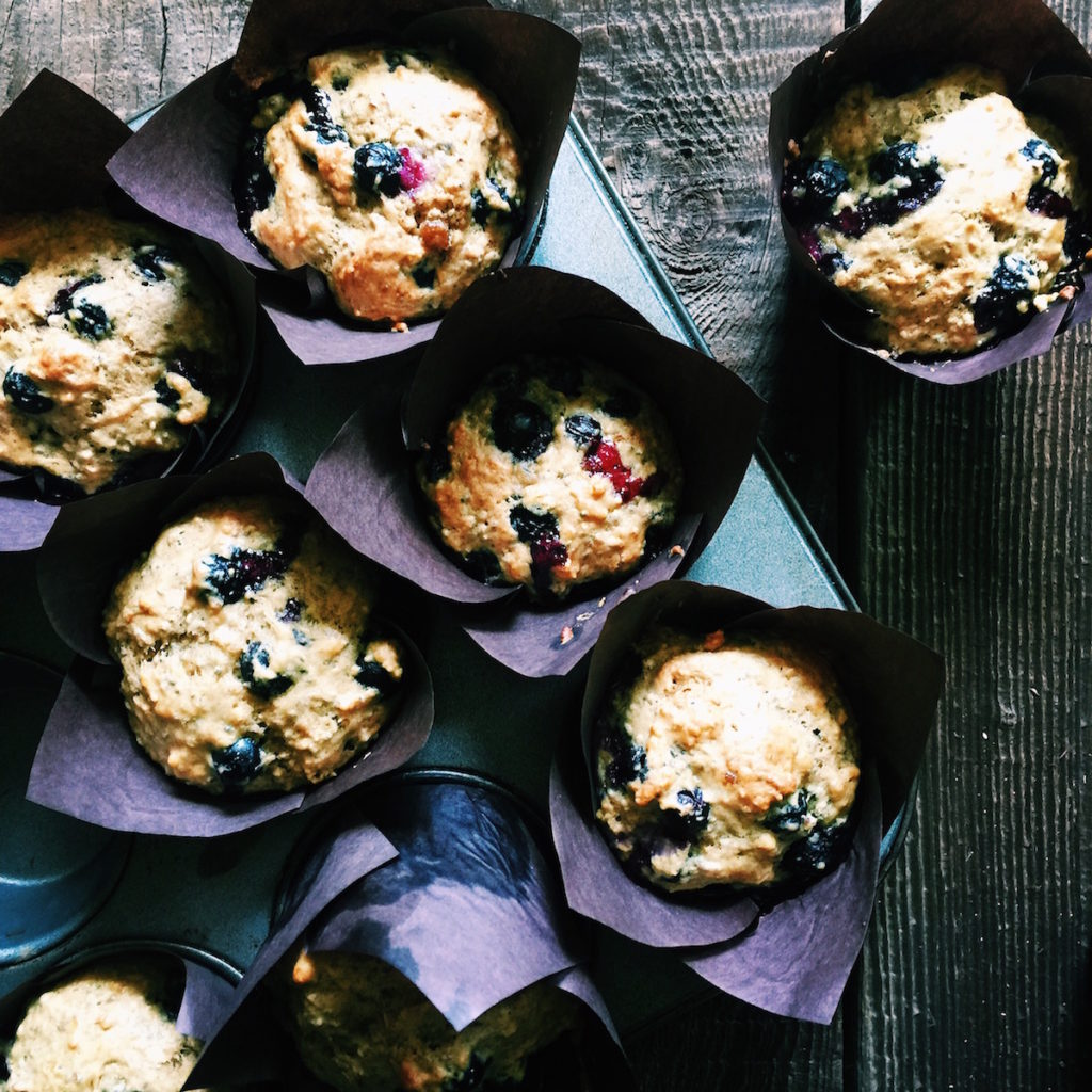 blueberry chia muffins | Recipe via DisplacedHousewife