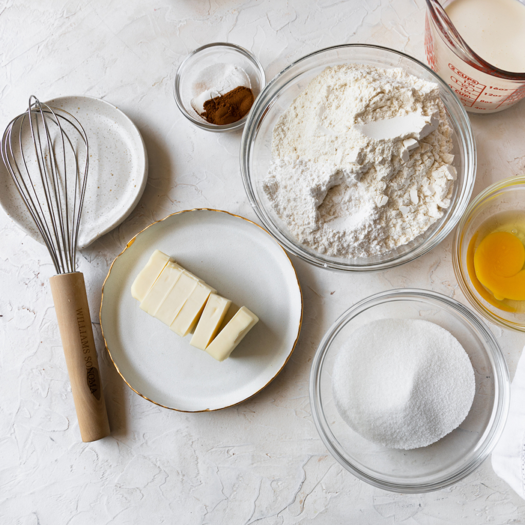 Ingredients to make scones.
