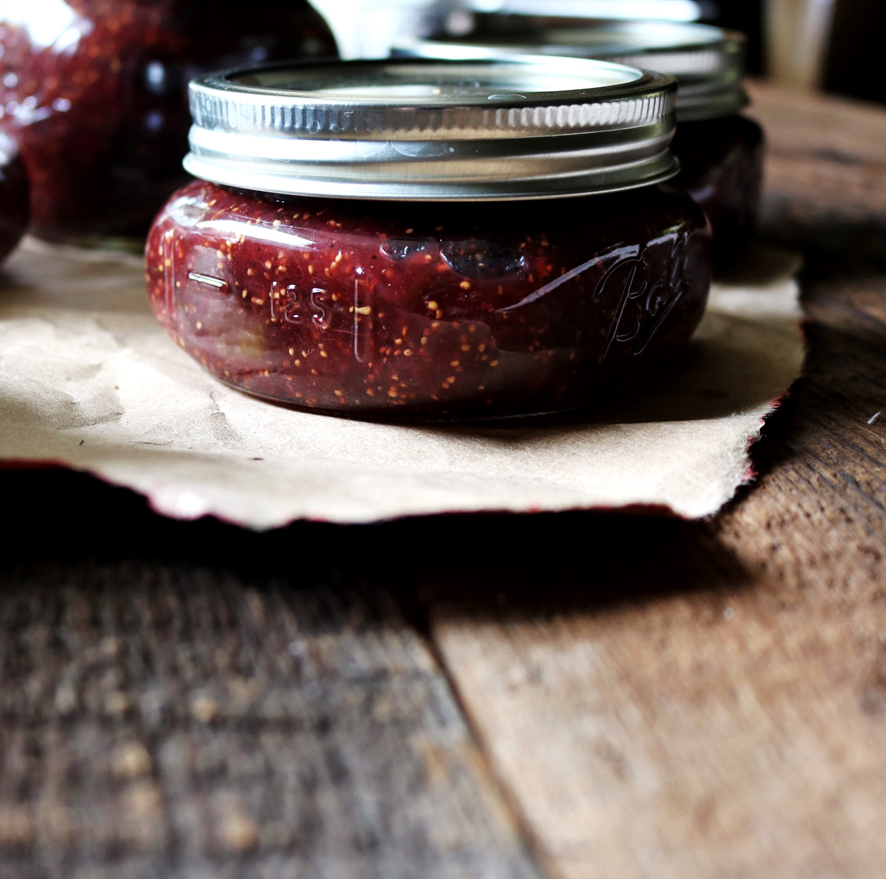 Five spice fig jam in a jar.