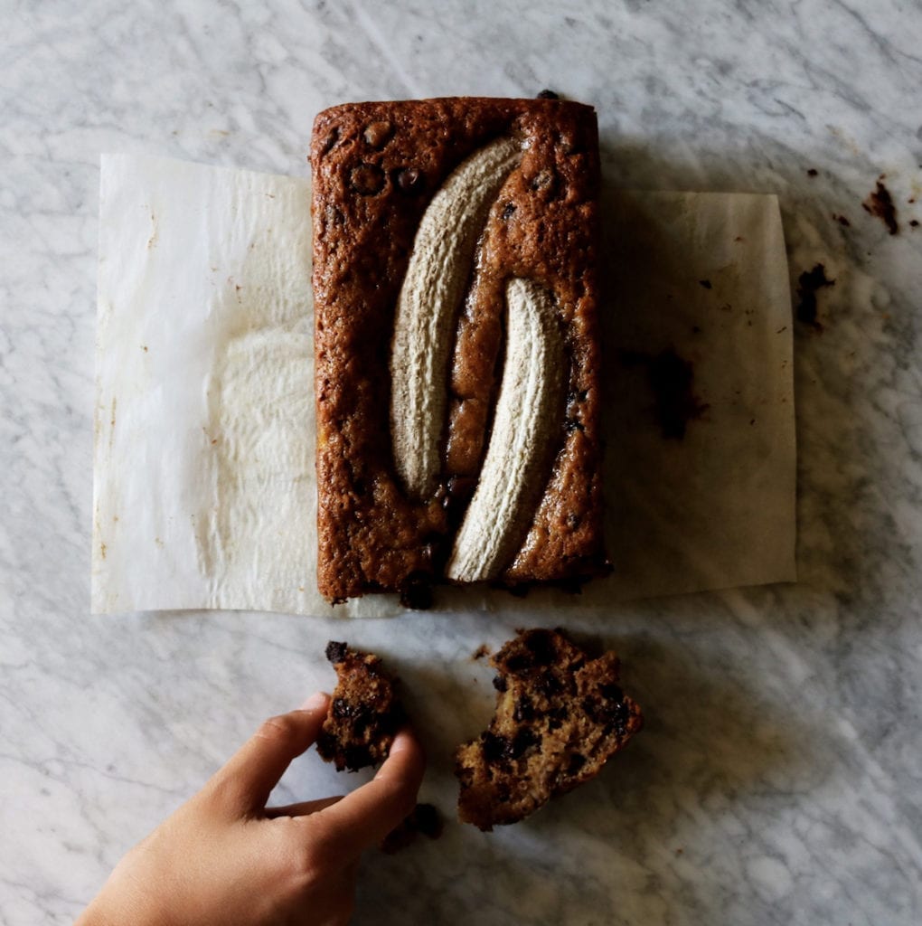 Brown Butter Muscovado Banana Bread | recipe via DisplacedHousewife | this is next level banana bread...loaded with spices and espresso and dotted with chocolate