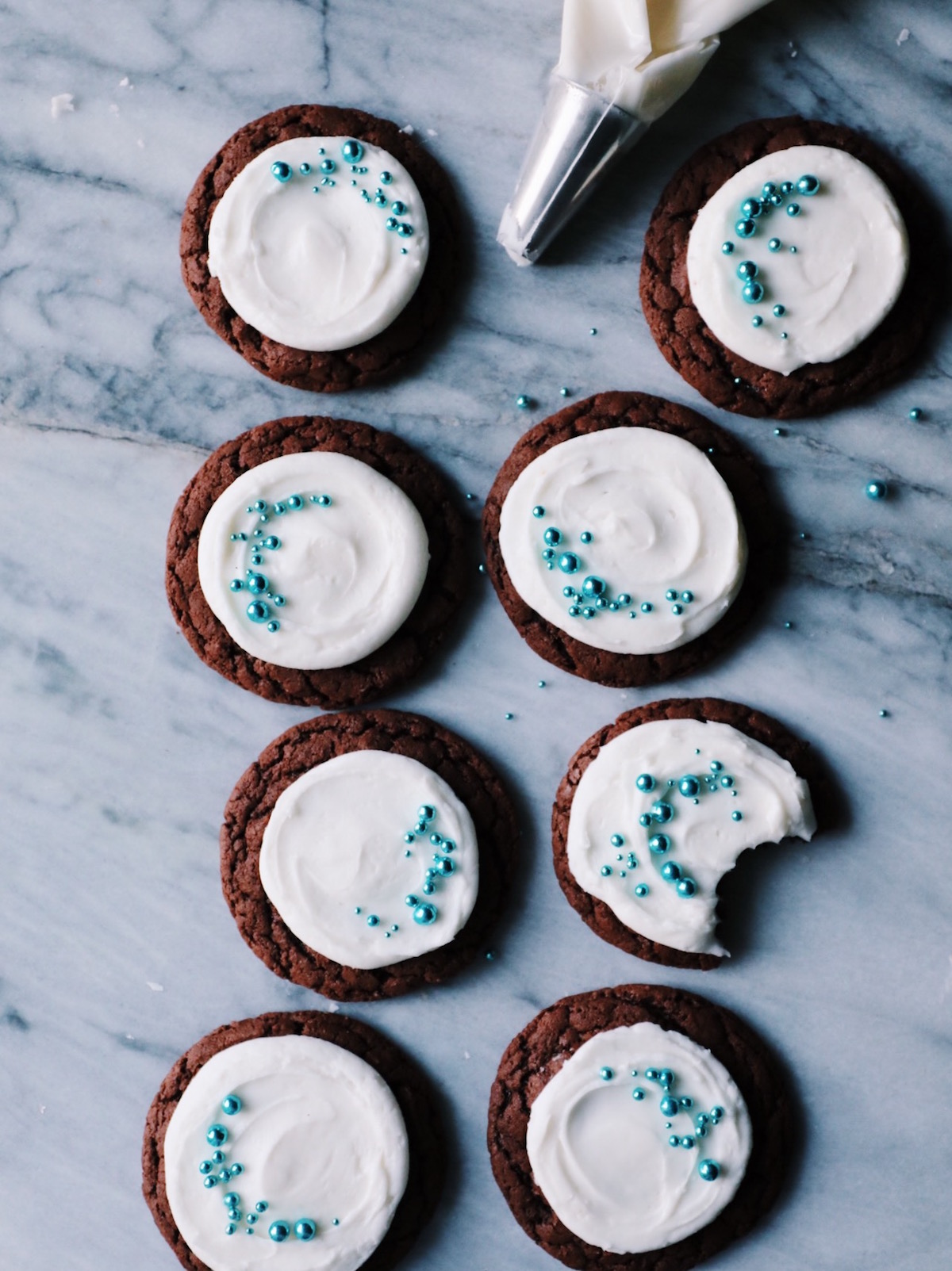 Chewy Chocolate Cookies with Peppermint Buttercream Recipe by Rebecca Firth | DisplacedHousewife
