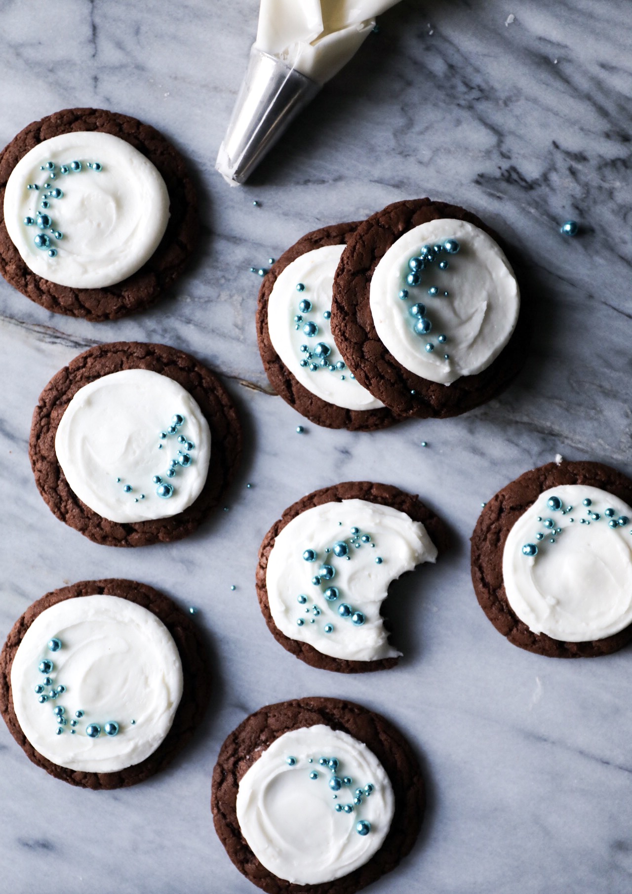 Chewy Chocolate Cookies with Peppermint Buttercream Recipe by Rebecca Firth | DisplacedHousewife
