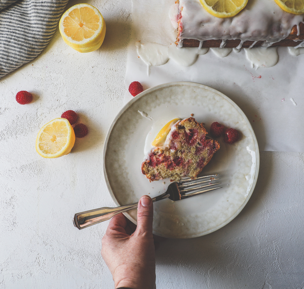 Lemon Raspberry Tea Cake Recipe by Rebecca Firth | DisplacedHousewife