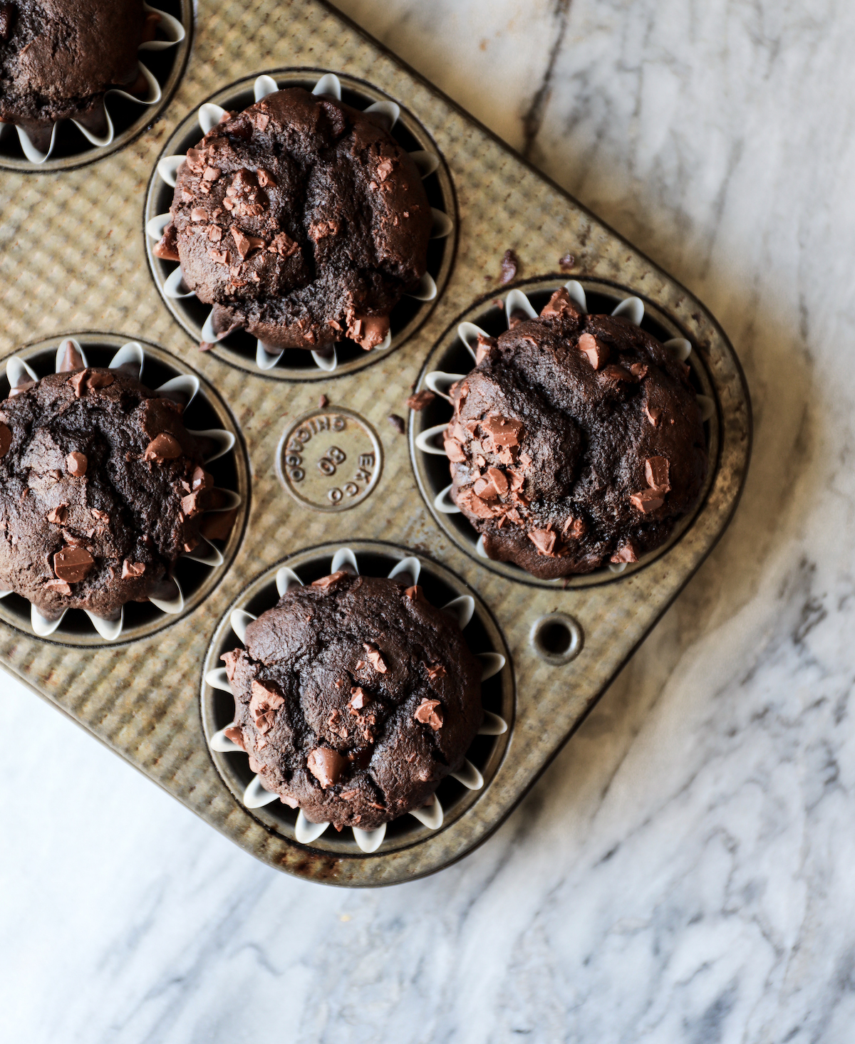 Chocolate Espresso Muffins Recipe by Rebecca Firth | DisplacedHousewife