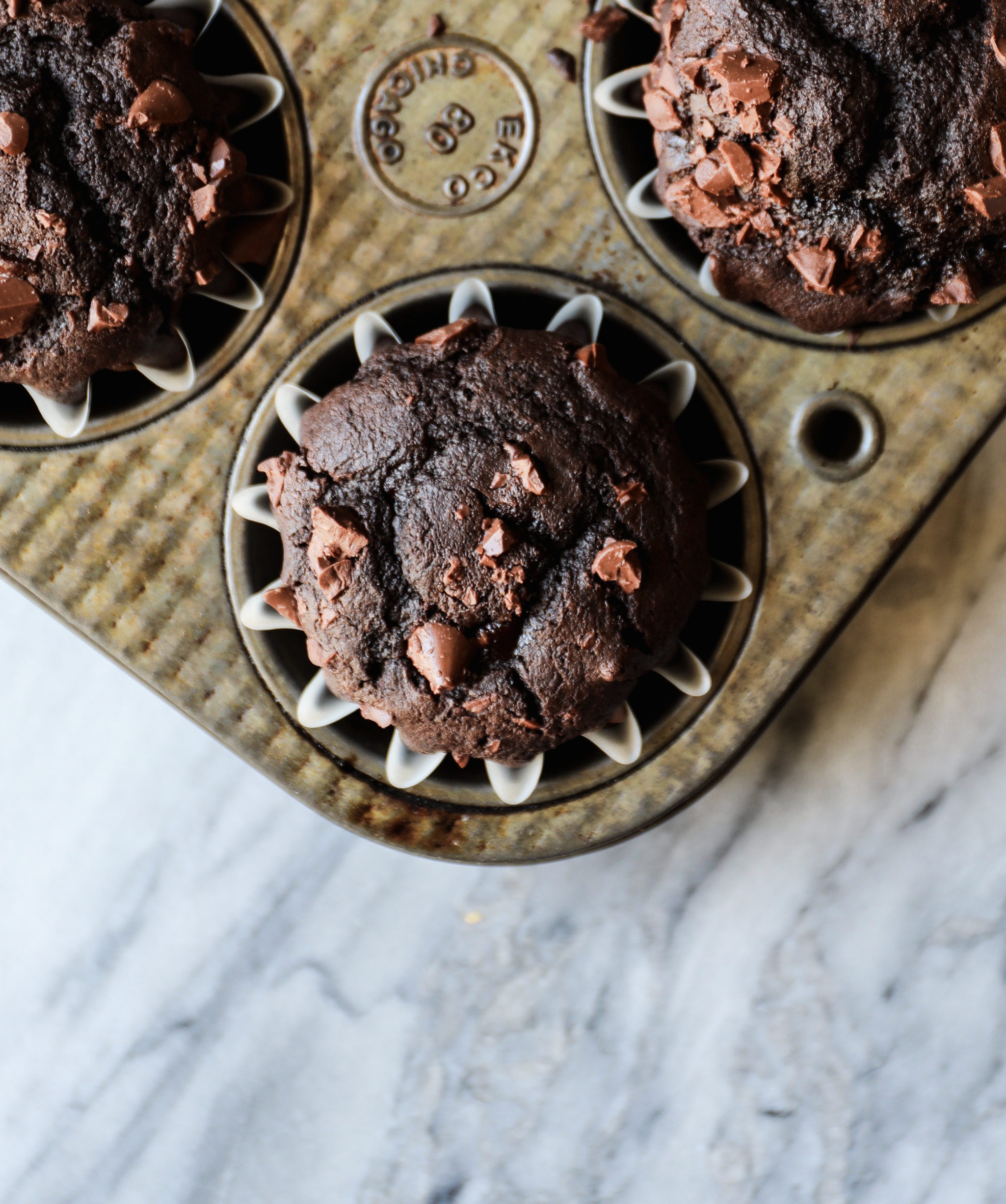 Chocolate Espresso Muffins Recipe by Rebecca Firth | DisplacedHousewife