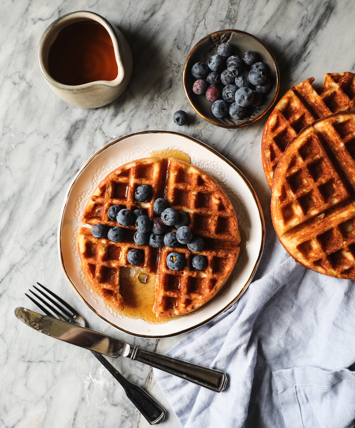 Yeasted Overnight Waffles Recipe | DisplacedHousewife