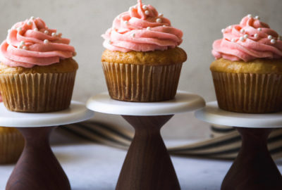 Lime Agave Cupcakes With Fresh Strawberry Basil Buttercream