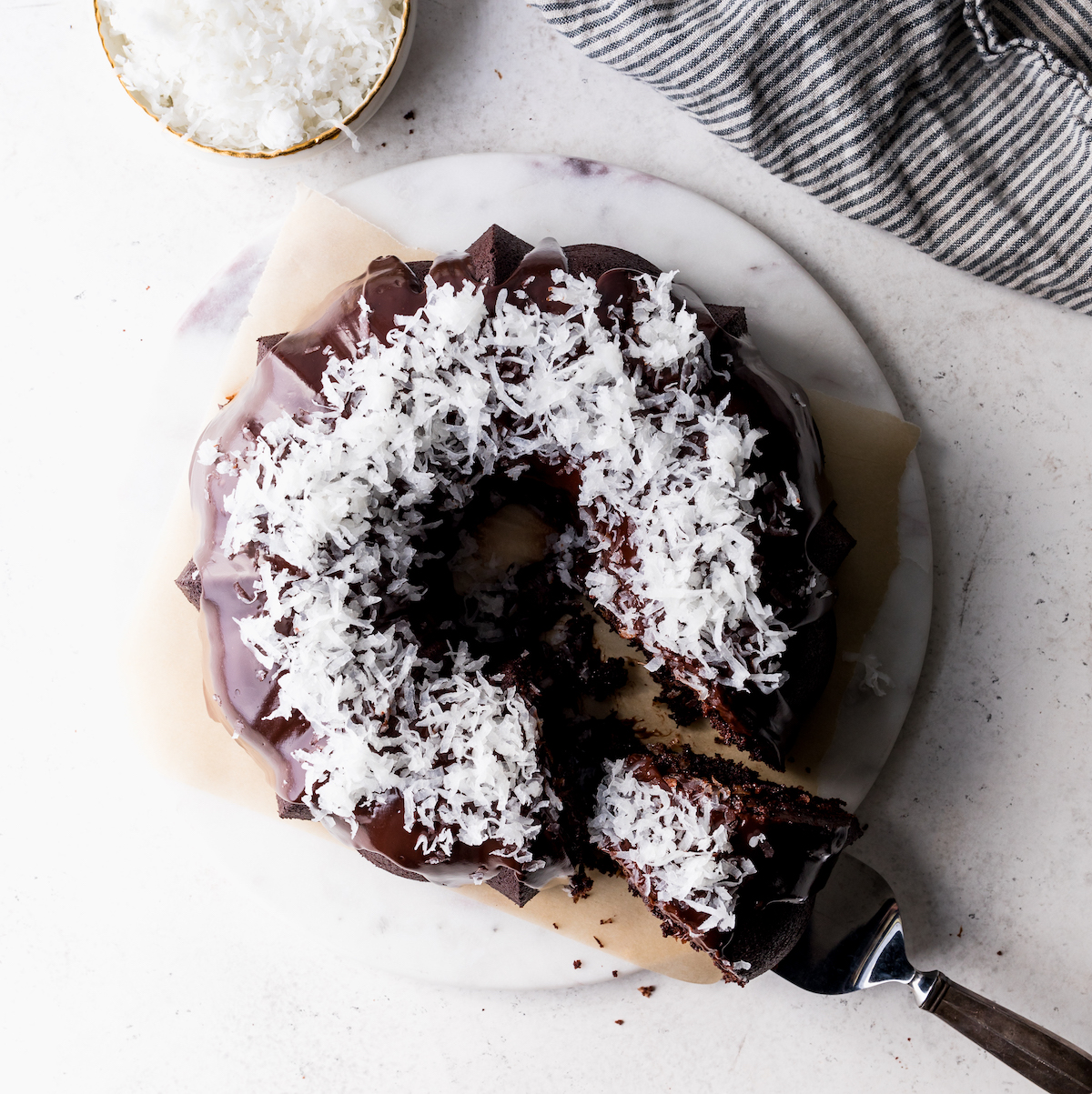 Chocolate Coconut Bundt Cake 