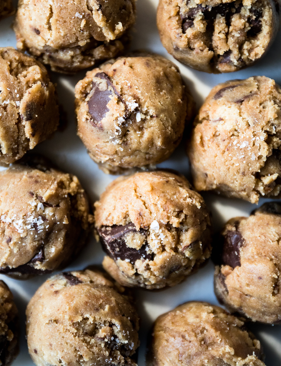 Toasted Oat Chocolate Chip Cookie dough balls
