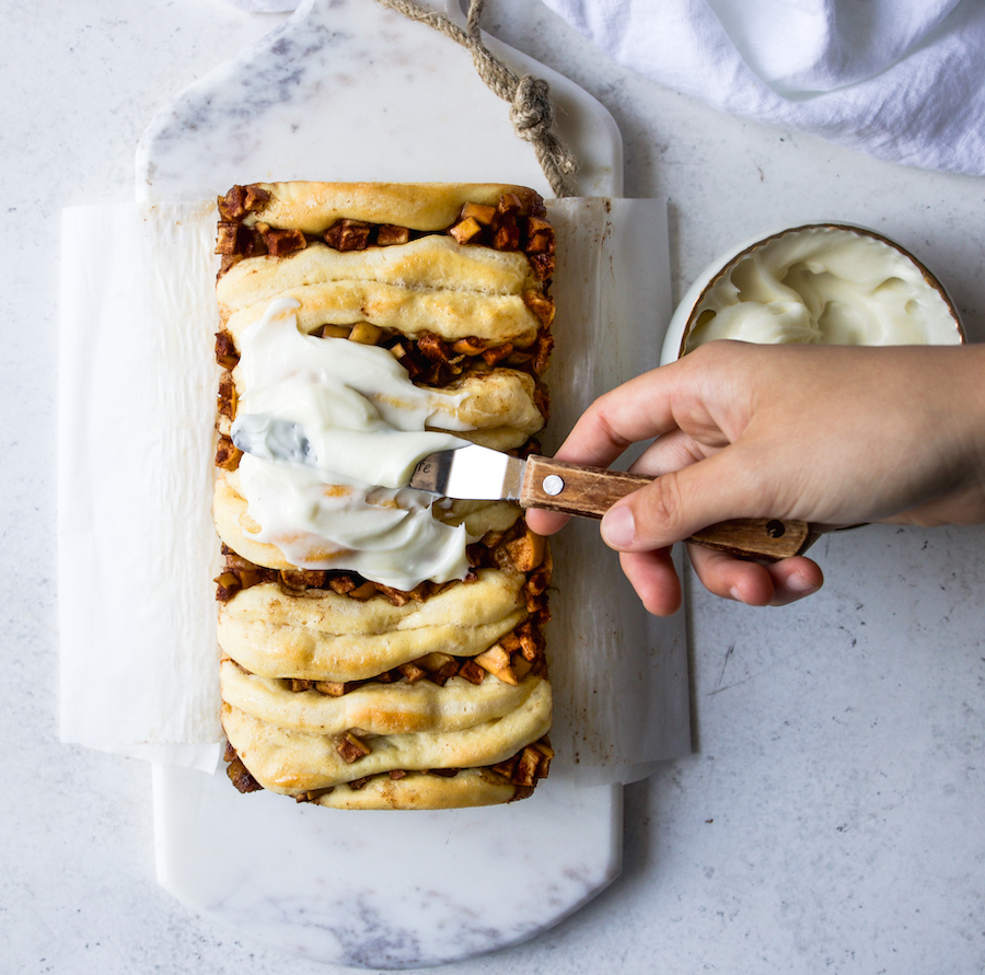 Apple Cinnamon Roll Pull Apart Bread | Recipe by DisplacedHousewife Rebecca Firth