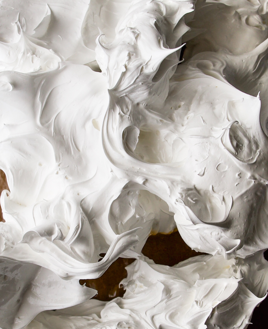 A close up shot of marshmallow meringue.