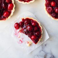 close up of a cranberry tart