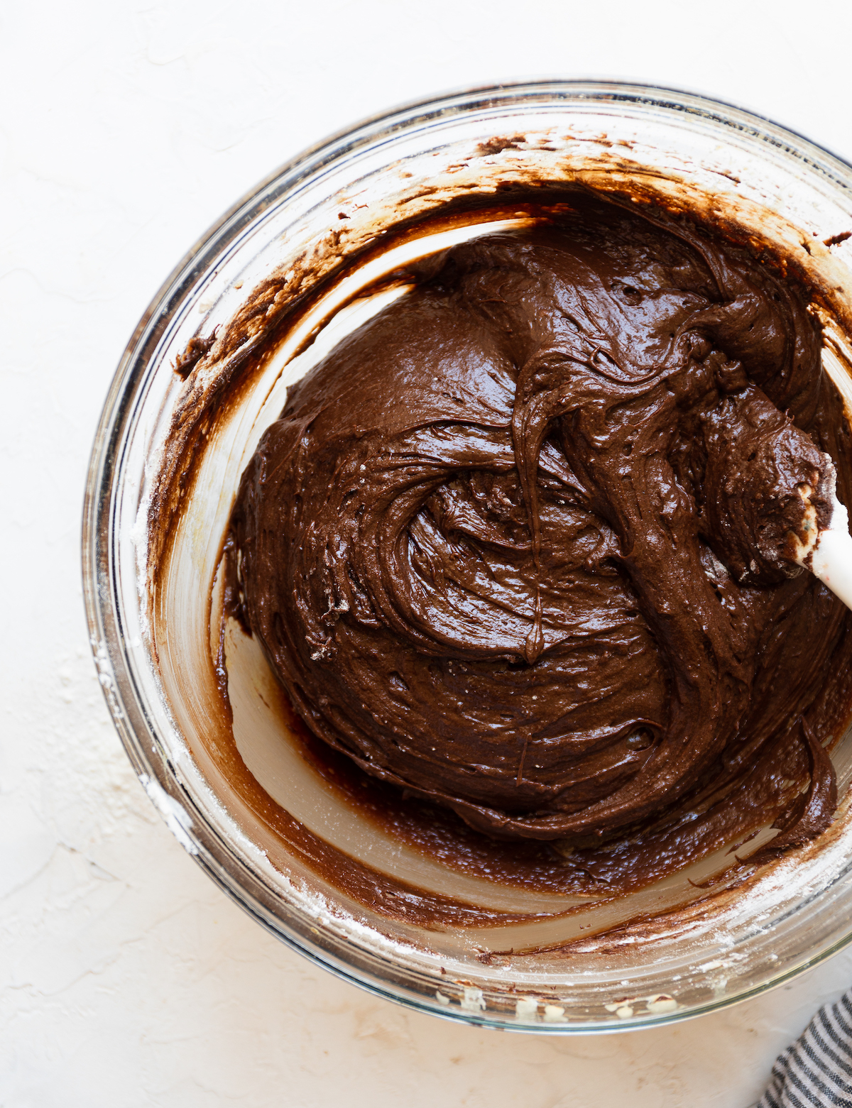 The mixed brownie batter
