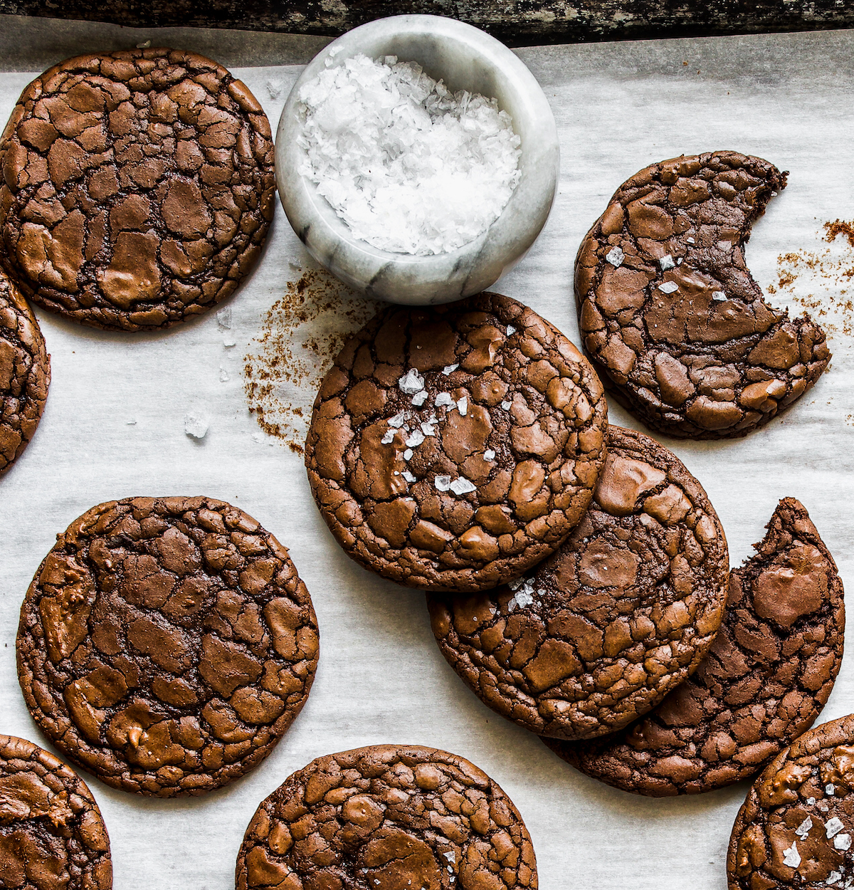 close up of brownie cookies 