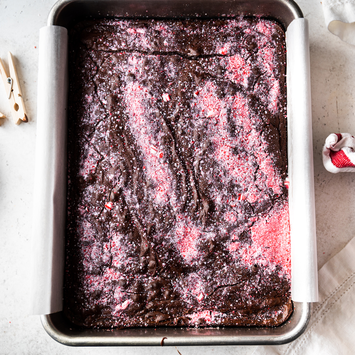 Peppermint Brownies fresh from the oven.