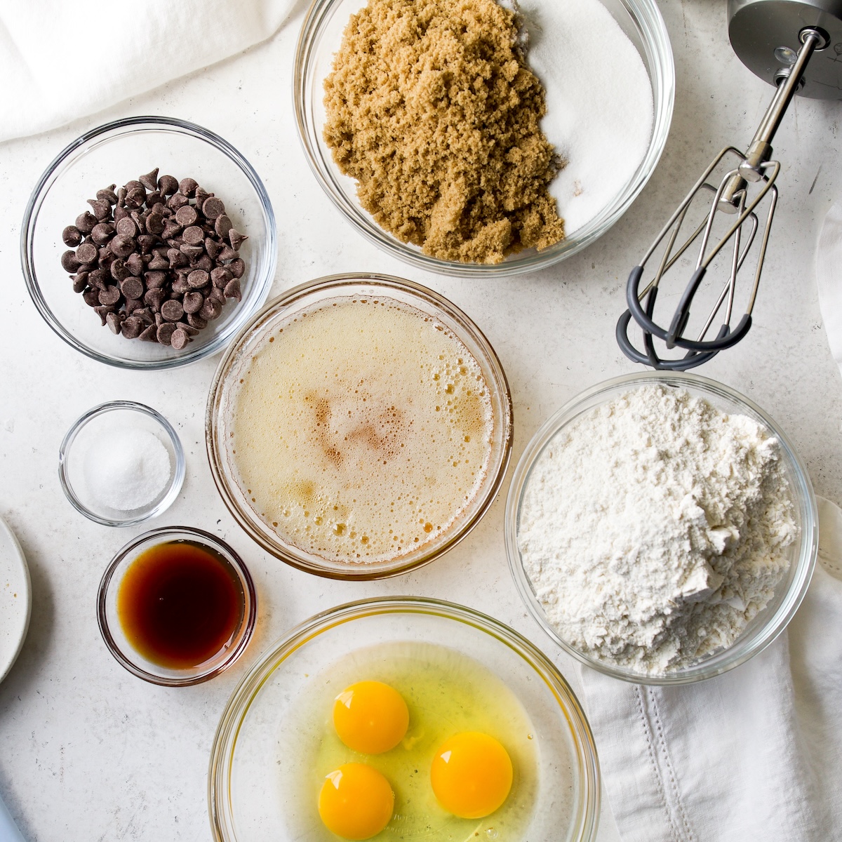 All of the ingredients you need to make classic brown butter blondies.